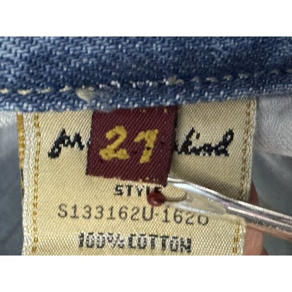 Vintage y2k 7 for all Mankind Blue Distressed Denim Jeans western Maxi Skirt 27 - Picture 10 of 11